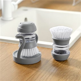 Soap Dispenser Kitchen Brush Sıvı Deterjan Hazneli Bulaşık  Fırçası ve Stand